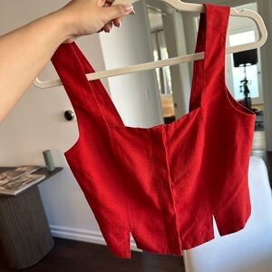 Onia - AIR LINEN SQUARE NECK TOP